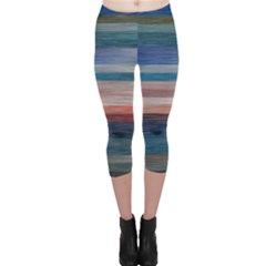 Background Horizontal Lines Capri Leggings 