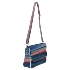 Background Horizontal Lines Shoulder Bag With Back Zipper