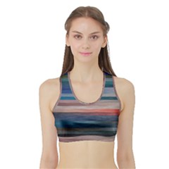 Background Horizontal Lines Sports Bra With Border