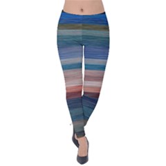 Background Horizontal Lines Velvet Leggings