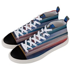 Background Horizontal Lines Men s Mid-top Canvas Sneakers by HermanTelo