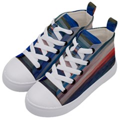 Background Horizontal Lines Kids  Mid-top Canvas Sneakers