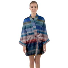 Background Horizontal Lines Long Sleeve Kimono Robe