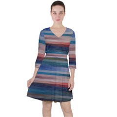 Background Horizontal Lines Ruffle Dress