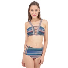 Background Horizontal Lines Cage Up Bikini Set by HermanTelo