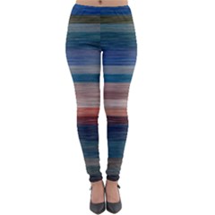 Background Horizontal Lines Lightweight Velour Leggings