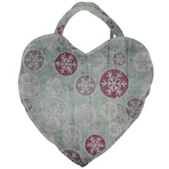 Background Christmas Vintage Old Giant Heart Shaped Tote by HermanTelo