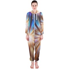 Background Spiral Abstract Hooded Jumpsuit (ladies) 