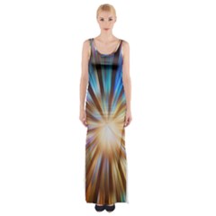 Background Spiral Abstract Maxi Thigh Split Dress by HermanTelo