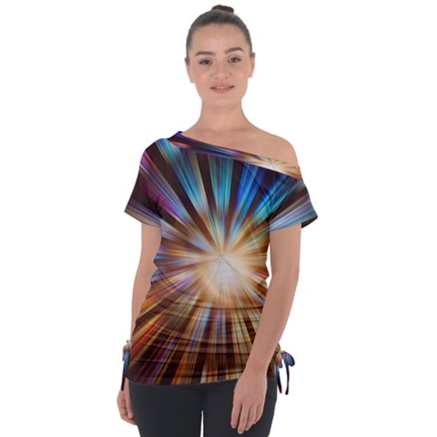 Background Spiral Abstract Tie-up Tee by HermanTelo