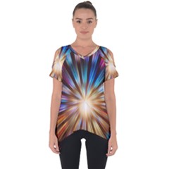 Background Spiral Abstract Cut Out Side Drop Tee