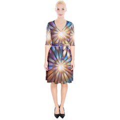 Background Spiral Abstract Wrap Up Cocktail Dress