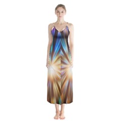 Background Spiral Abstract Button Up Chiffon Maxi Dress