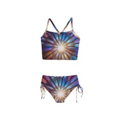 Background Spiral Abstract Girls  Tankini Swimsuit