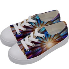 Background Spiral Abstract Kids  Low Top Canvas Sneakers