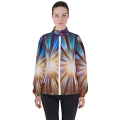 Background Spiral Abstract Women s High Neck Windbreaker