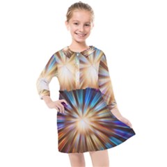 Background Spiral Abstract Kids  Quarter Sleeve Shirt Dress by HermanTelo