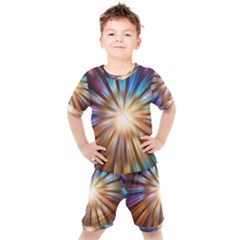 Background Spiral Abstract Kids  Tee And Shorts Set