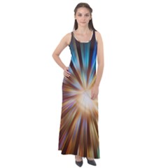 Background Spiral Abstract Sleeveless Velour Maxi Dress