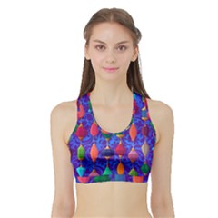 Background Stones Jewels Sports Bra With Border