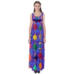 Background Stones Jewels Empire Waist Maxi Dress