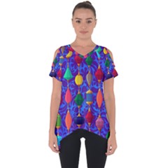 Background Stones Jewels Cut Out Side Drop Tee