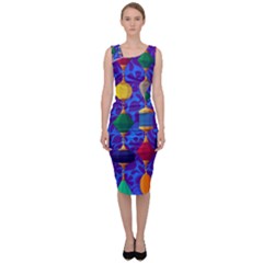 Background Stones Jewels Sleeveless Pencil Dress