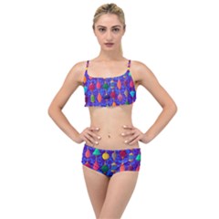 Background Stones Jewels Layered Top Bikini Set