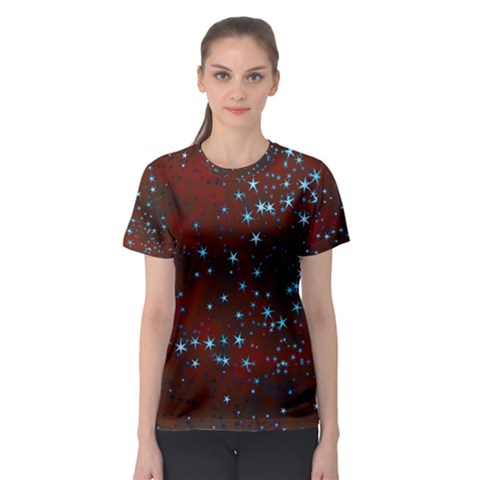 Background Star Christmas Women s Sport Mesh Tee by HermanTelo