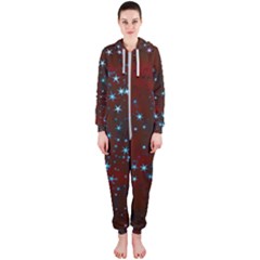 Background Star Christmas Hooded Jumpsuit (ladies) 