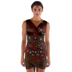 Background Star Christmas Wrap Front Bodycon Dress by HermanTelo