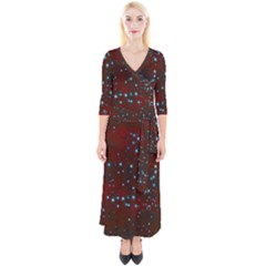 Background Star Christmas Quarter Sleeve Wrap Maxi Dress by HermanTelo