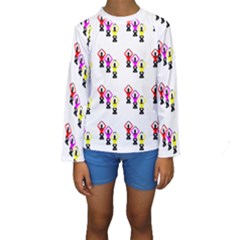 Ballet Plie Dance Ballerina Kids  Long Sleeve Swimwear