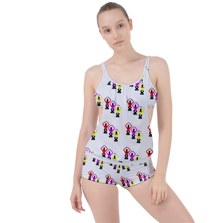 Ballet Plie Dance Ballerina Boyleg Tankini Set 