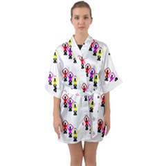 Ballet Plie Dance Ballerina Quarter Sleeve Kimono Robe by HermanTelo