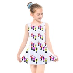 Ballet Plie Dance Ballerina Kids  Skater Dress Swimsuit by HermanTelo