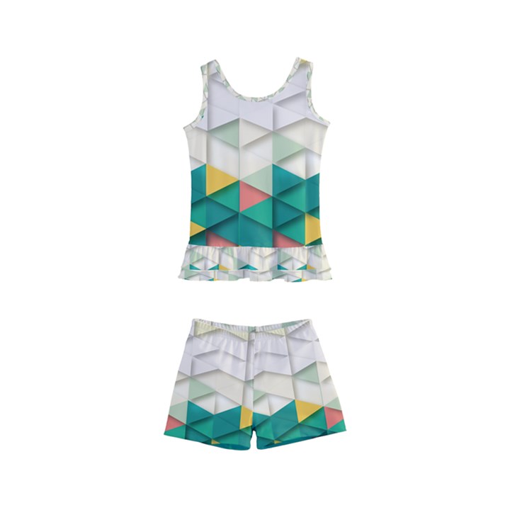 Background Triangle Kids  Boyleg Swimsuit