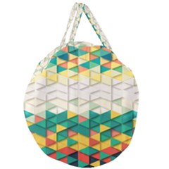 Background Triangle Giant Round Zipper Tote