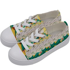 Background Triangle Kids  Low Top Canvas Sneakers