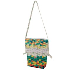 Background Triangle Folding Shoulder Bag