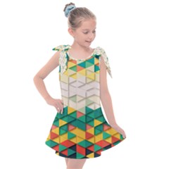 Background Triangle Kids  Tie Up Tunic Dress