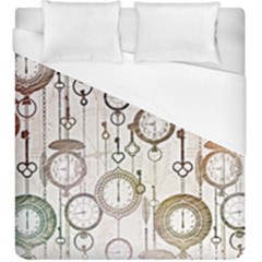 Background Watches Key Time Retro Duvet Cover (king Size)