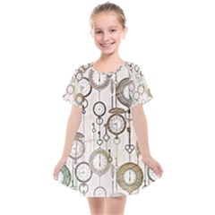 Background Watches Key Time Retro Kids  Smock Dress by HermanTelo