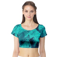 Background Texture Short Sleeve Crop Top