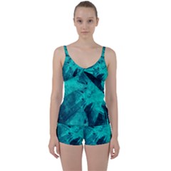 Background Texture Tie Front Two Piece Tankini