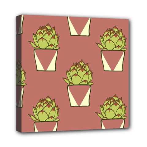 Cactus Pattern Background Texture Mini Canvas 8  X 8  (stretched)