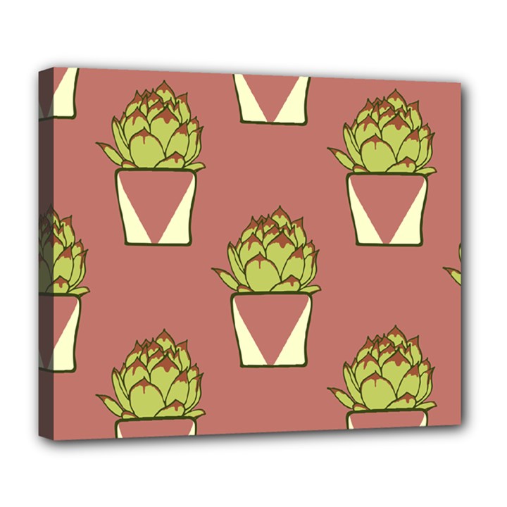 Cactus Pattern Background Texture Deluxe Canvas 24  x 20  (Stretched)