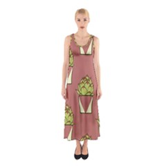 Cactus Pattern Background Texture Sleeveless Maxi Dress by HermanTelo