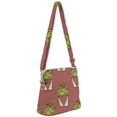 Cactus Pattern Background Texture Zipper Messenger Bag