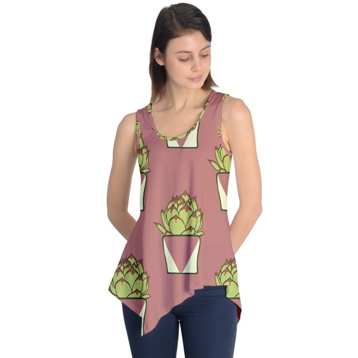 Cactus Pattern Background Texture Sleeveless Tunic